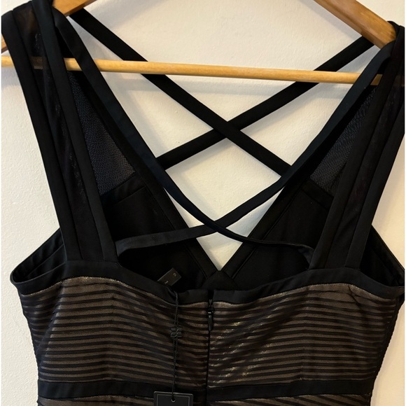 NWT BCBGmaxazria Sven Cross Strap Corseted Bandage Mini Dress - Picture 2 of 12